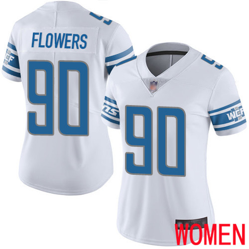 Detroit Lions Limited White Women Trey Flowers Road Jersey NFL Football 90 Vapor Untouchable